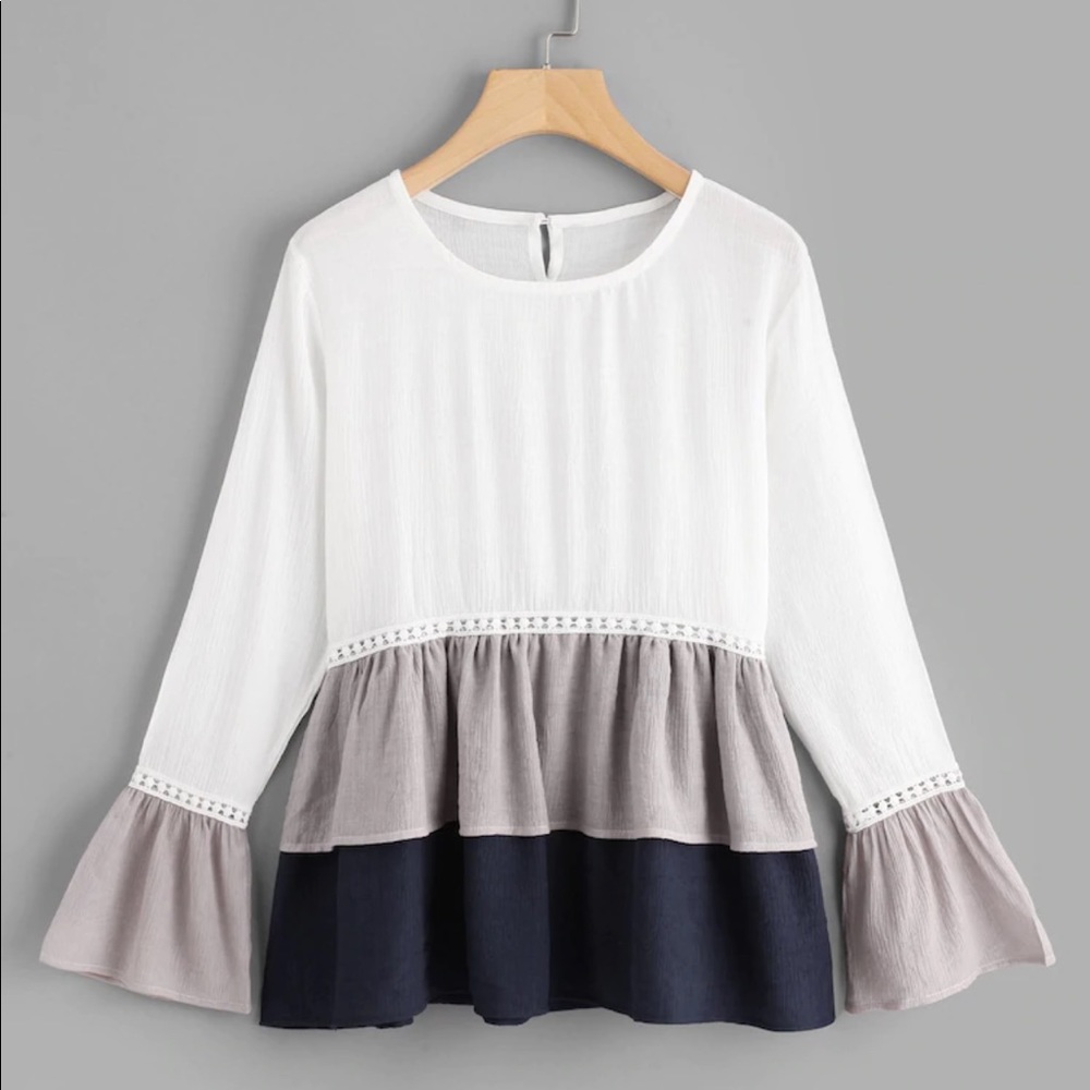 NWOT SHEIN Colorblock flowy blouse